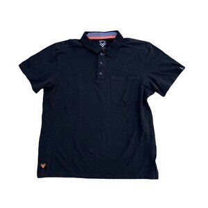 HAWX WORK GEAR Polo Shirt Men's MEDIUM Blue Short Sleeve Collar Button​​​​​​​